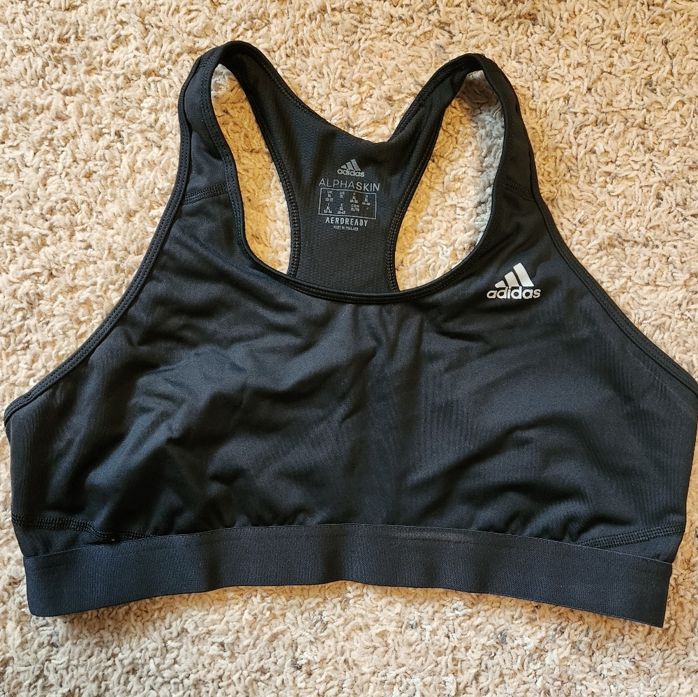 Women’s Adidas Alphaskin Black Sports Bra Size XL